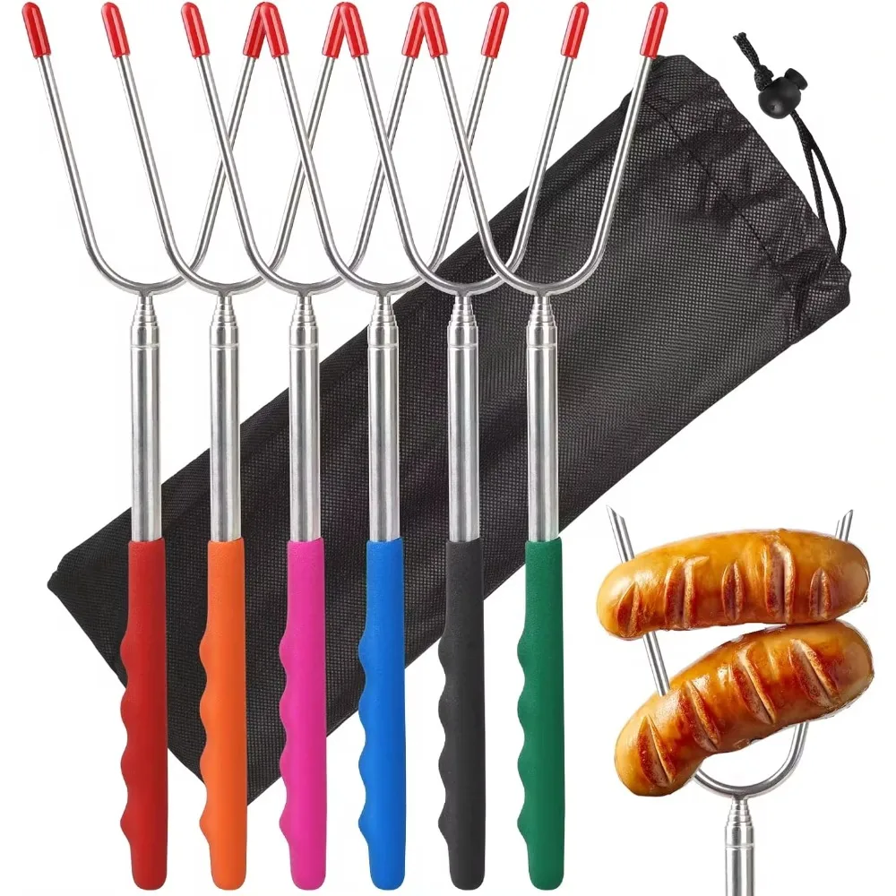 Hot Dog Press - Tenedores telescópicos para barbacoa, palitos para